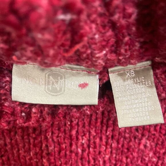 Nordstrom cranberry chunky knit mock neck sweater size xs - Picture 9 of 9